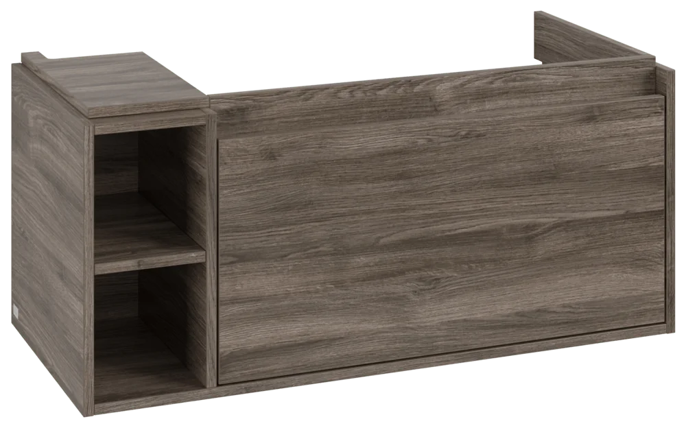 Villeroy & Boch Waschbeckenunterschrank Skyla C79000, Eckig Stone Oak, 972x436x439mm, 1 Auszug mit Antirutsch-Boden, SoftClosing, Wandmontage