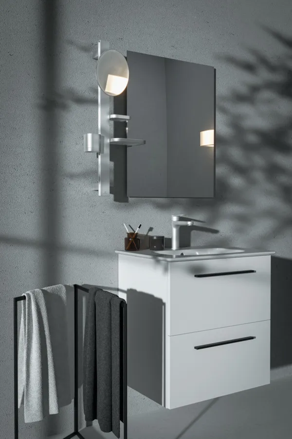 Beauty Bar Accessoires-Kombination Alu+ S700 mit Spiegel Durchmesser 200mm Rose Beauty Bar Accessoires-Kombination Alu+ S700 mit Spiegel Durchmesser 200mm Rose