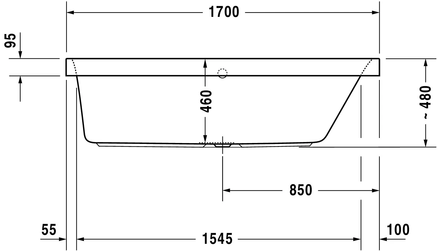 Duravit Whirlwanne „Happy D.2“ rechteck 1700 × 750 mm mit Combi-System P, in Weiß Duravit Whirlwanne „Happy D.2“ rechteck 1700 × 750 mm mit Combi-System P, in Weiß