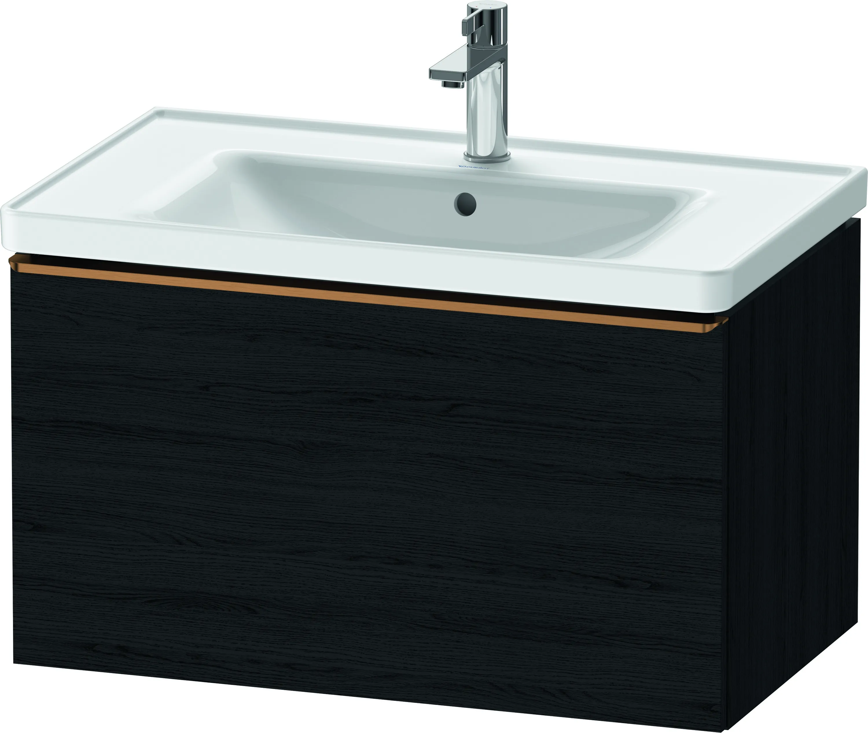 Duravit Waschtischunterschrank wandhängend „D-Neo“ 78,4 × 44 × 45,2 cm Eiche Schwarz