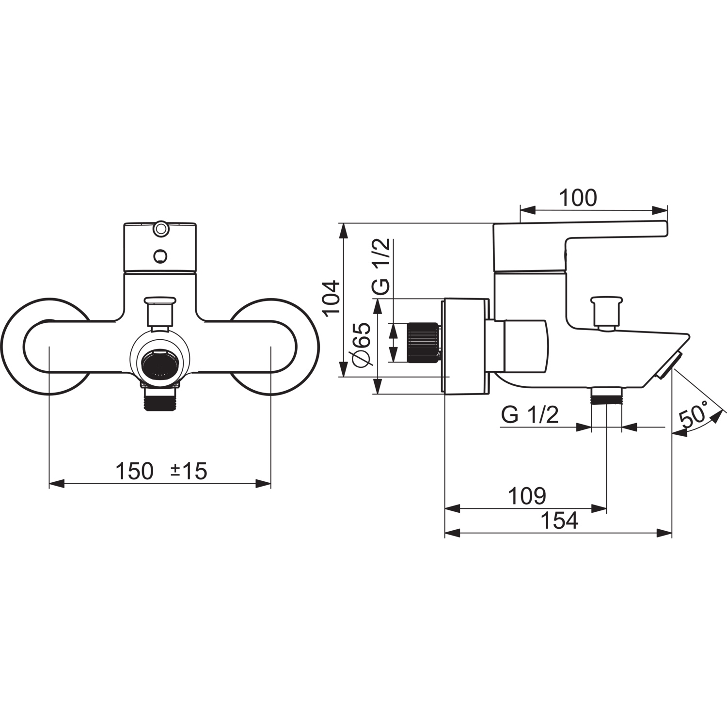 HansaVANTIS EHM Wannenfüll- und Brausebatterie 5244, Ausladung 154 mm, Chrom Pinhebel HansaVANTIS EHM Wannenfüll- und Brausebatterie 5244, Ausladung 154 mm, Chrom Pinhebel