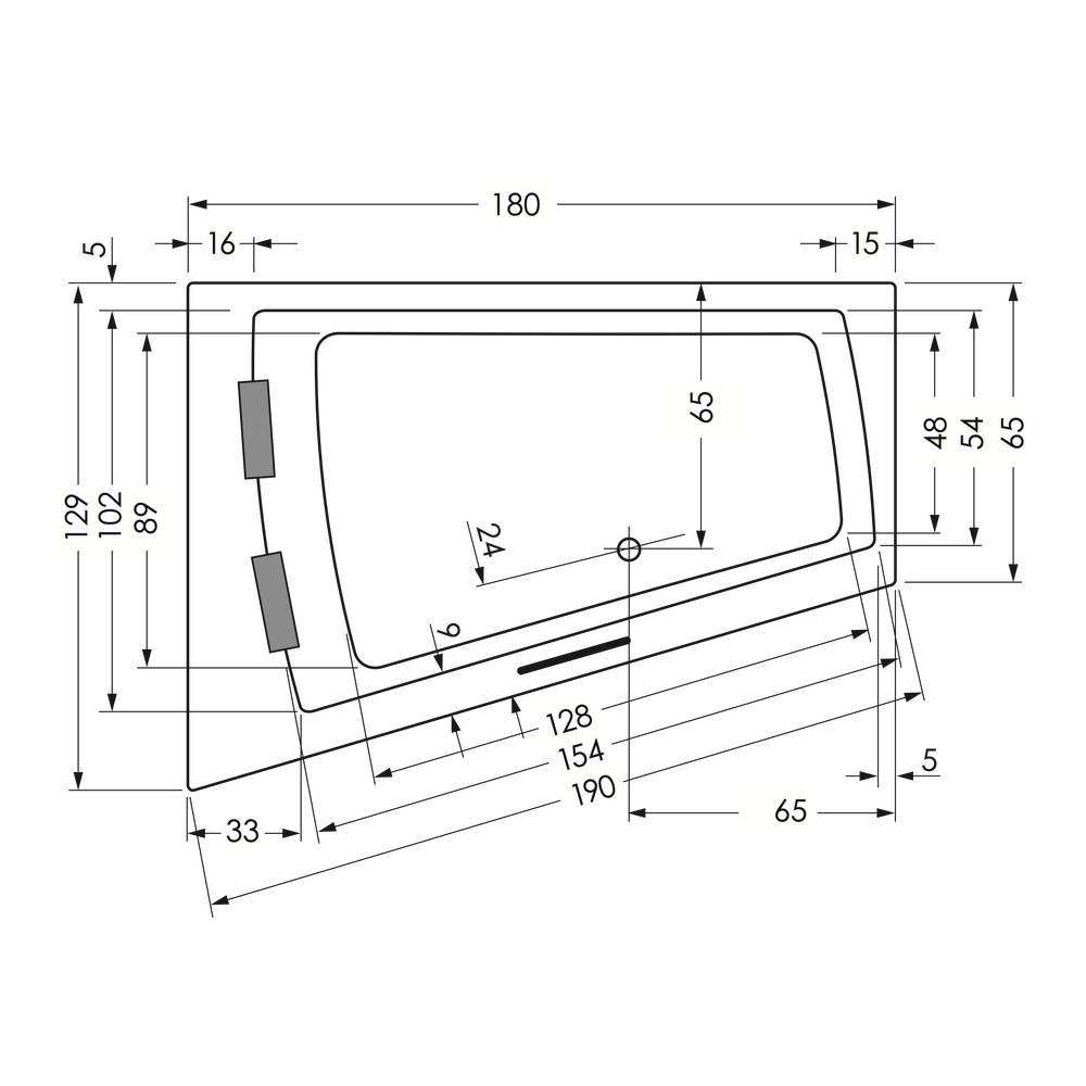 repaBAD Badewanne „Genf Duo“ trapez 1800 mm in Weiß Matt repaBAD Badewanne „Genf Duo“ trapez 1800 mm in Weiß Matt