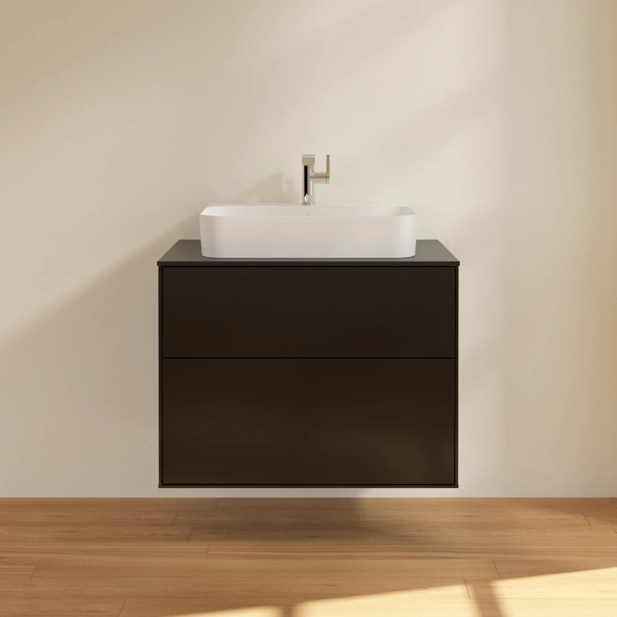 Villeroy & Boch Finion Waschbeckenunterschrank F34, 800x603x501mm, Black Matt Lacquer / Glass Black Matt Villeroy & Boch Finion Waschbeckenunterschrank F34, 800x603x501mm, Black Matt Lacquer / Glass Black Matt