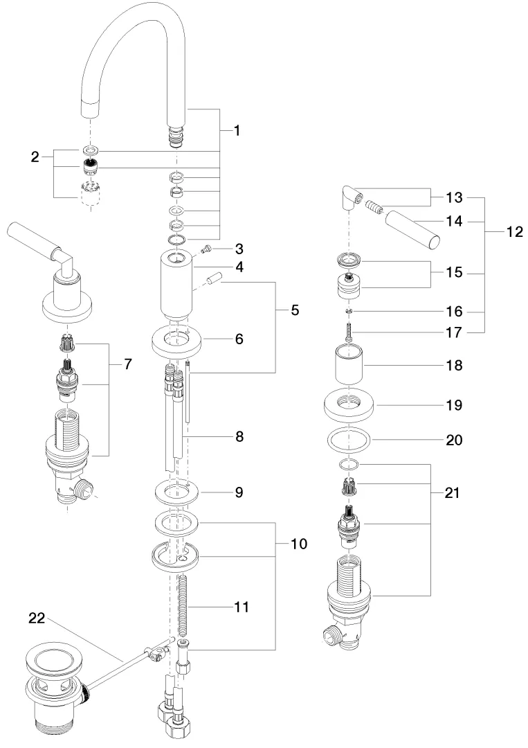 Dornbracht Tara Waschtisch-Dreilochbatterie Chrom Dornbracht Tara Waschtisch-Dreilochbatterie Chrom