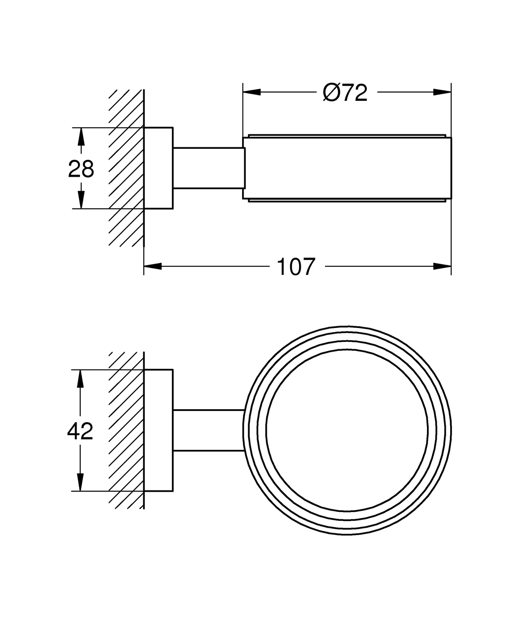 Grohe Essentials Cube Halter, supersteel Grohe Essentials Cube Halter, supersteel