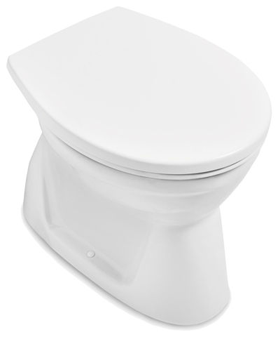 Flachspül-WC spülrandlos O.novo 7619R1, 360 x 525 x 395 mm, Oval, bodenstehend, Abgang senkrecht, Weiß Alpin