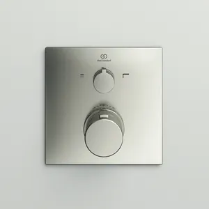 Einzelthermostat Unterputz Ceratherm C100, Bausatz 2, Rosette 163x163mm, Brushed Gold Einzelthermostat Unterputz Ceratherm C100, Bausatz 2, Rosette 163x163mm, Brushed Gold