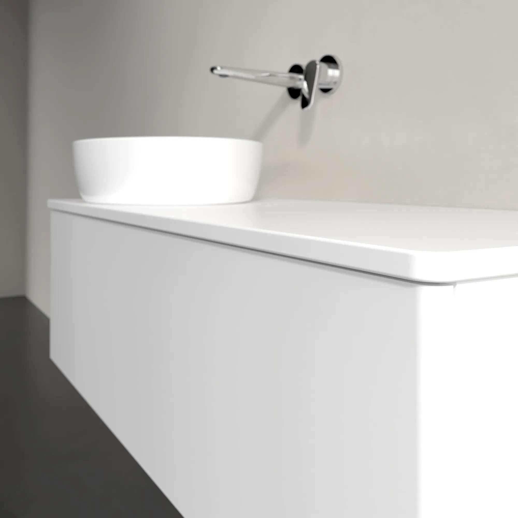 Villeroy & Boch Waschtischunterschrank „Antao“ 1200 × 360 × 500 mm White Matt Lacquer, für Becken links, ohne Beleuchtung
