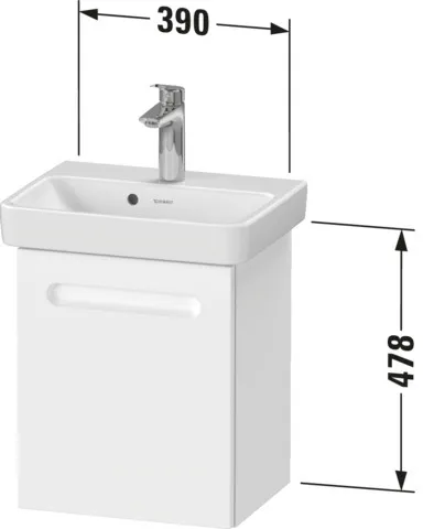 Duravit Waschtischunterschrank wandhängend „No.1“ 39 × 47,8 × 34,6 cm in Beton Matt