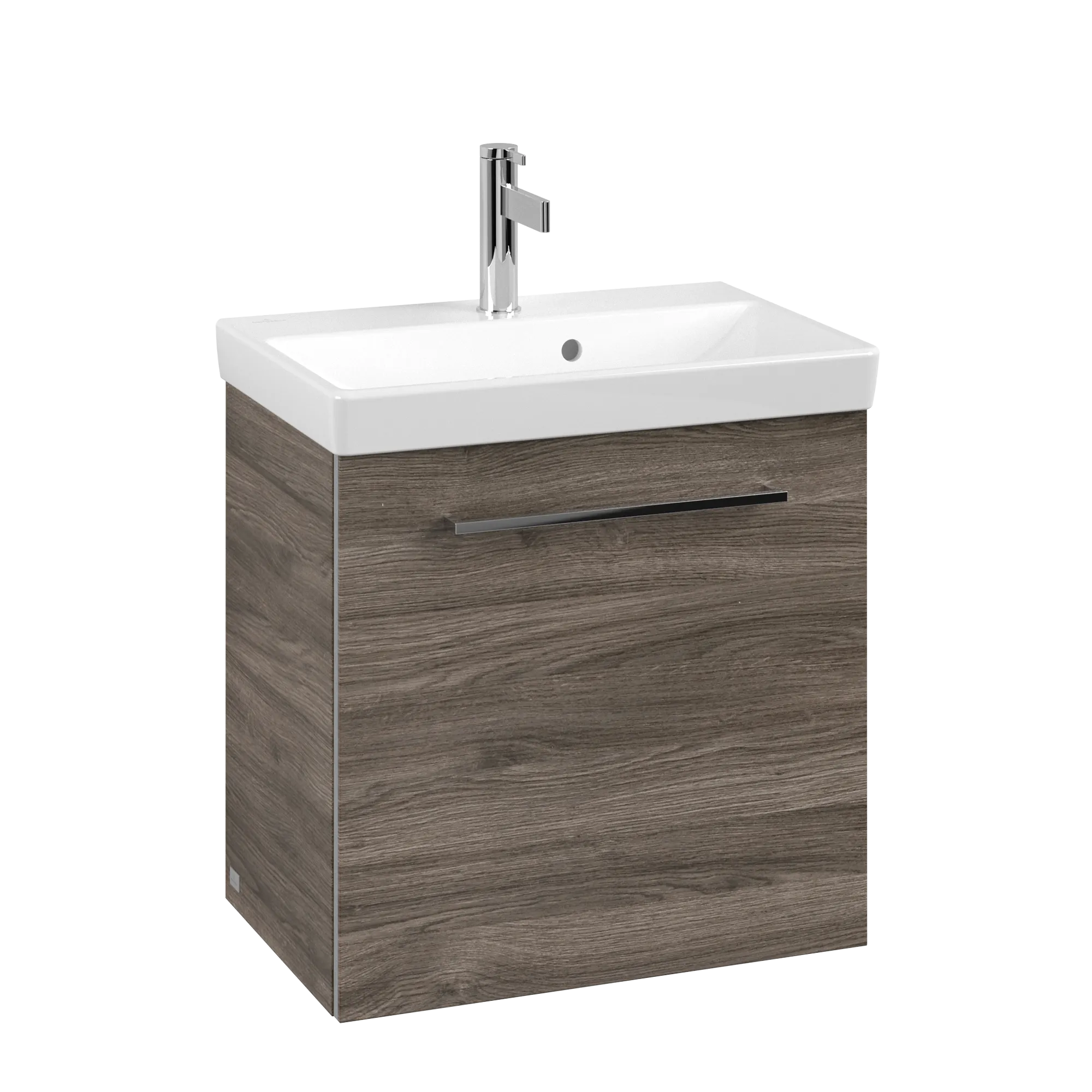 Villeroy & Boch Waschtischunterschrank mit Tür „Avento“ für Schrankwaschtisch 530 × 514 × 352 mm Stone Oak, Anschlag rechts, Soft Closing, 1 Tür