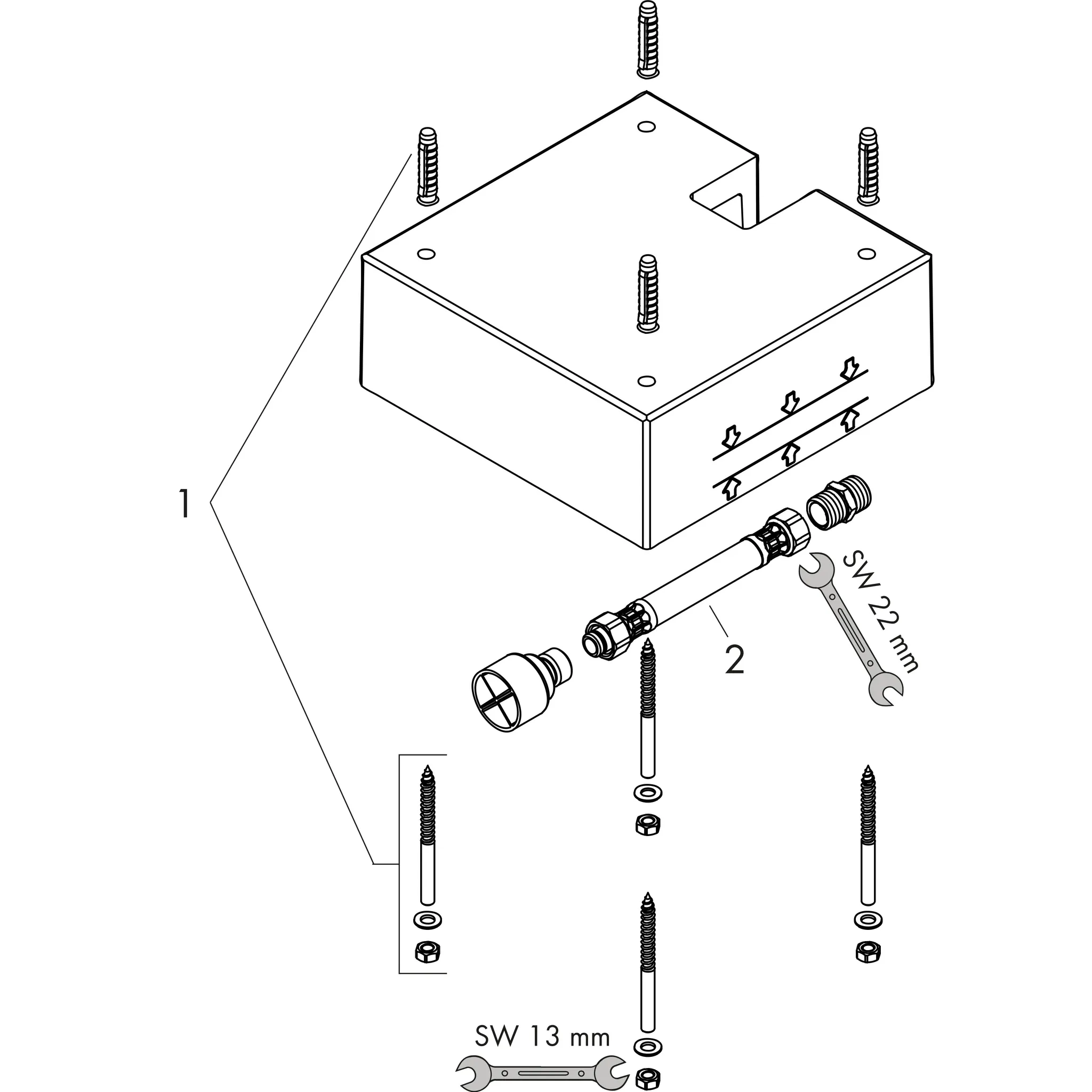Hansgrohe Raindance E Grundkörper für Kopfbrause 400⁄400 1jet Hansgrohe Raindance E Grundkörper für Kopfbrause 400⁄400 1jet
