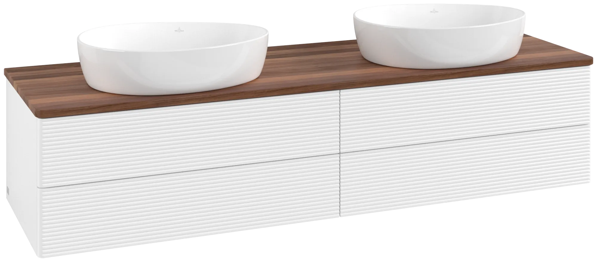 Villeroy & Boch Antao Waschbeckenunterschrank L28_1, 1600x360x500mm, White Matt Lacquer / Warm Walnut