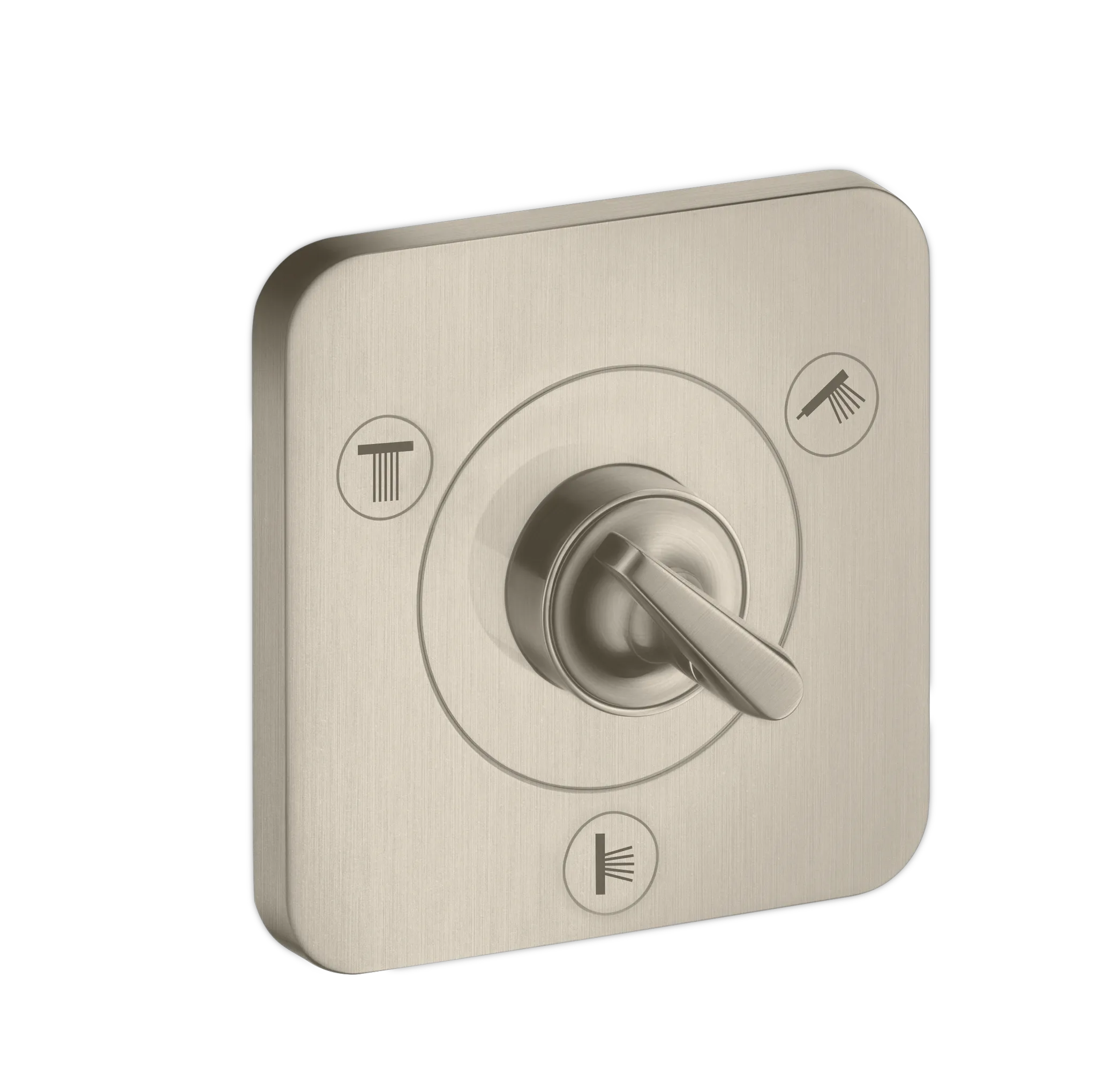 Hansgrohe AXOR Citterio E Ab- und Umstellventil Trio/ Quattro 120⁄120 Unterputz, Brushed Nickel