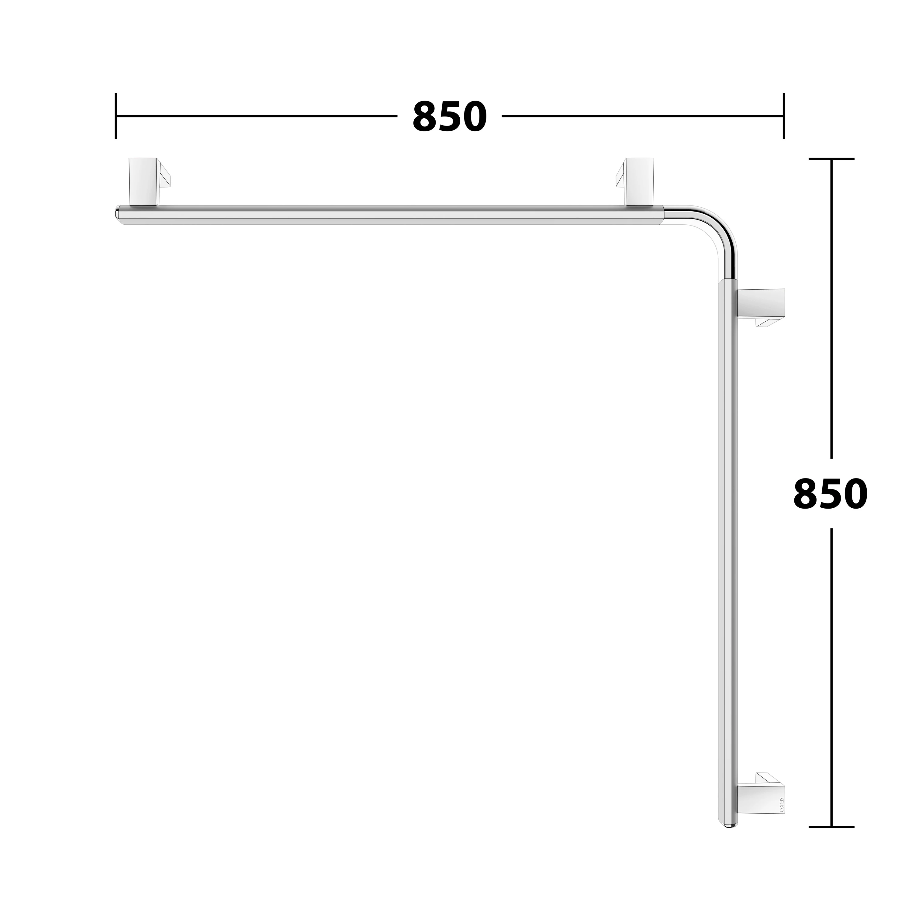 AXESS 35011178800 Dusch- und Wannenhandlauf 800 / 800 mm silber-eloxiert