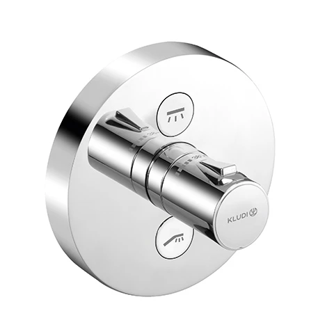 PUSH UPThermostatarm. mit Druck taste für 2 Verb., rund chrom