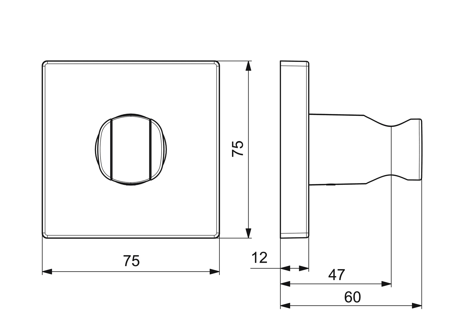 HansaLIVING Wandhalter HansaLIVING 4444 Rosette eckig Chrom HansaLIVING Wandhalter HansaLIVING 4444 Rosette eckig Chrom
