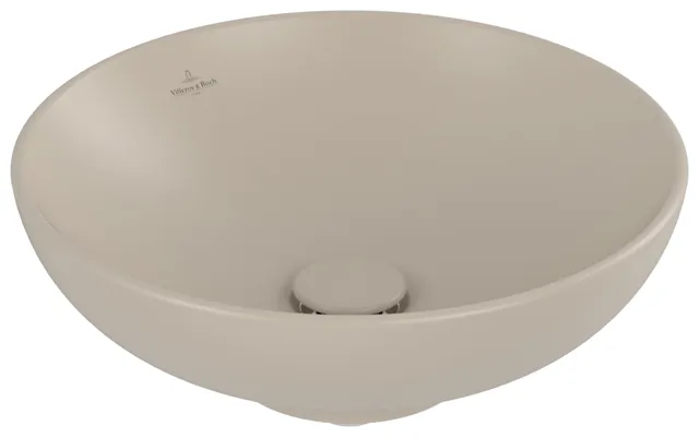 Villeroy & Boch Aufsatzwaschtisch aus TitanCeram „Loop & Friends“ ⌀ 420 mm, ohne Hahnlochbohrung in Almond