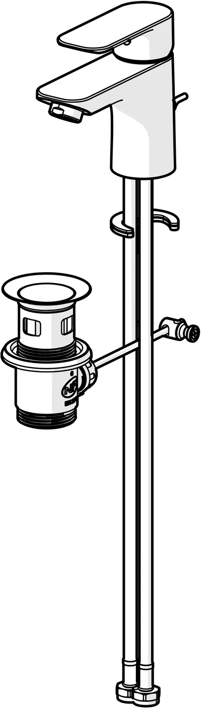 HansaBASIC EHM WT-Batt. HansaBASIC 5540 Zugst.Ablgarn. Ausld. 101 mm DN15 chr