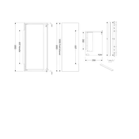 Kludi Wandh. Waschtischunterschr. 100x50cm, Oberfläche: Matt Light Dove