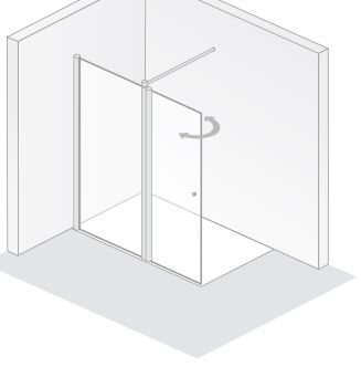 HSK Walk-In-Duschkabine Frontelement mit beweglichem Seitenteil „Easy 2“ Glas Klar hell, Profile Pergamon, B: 1200 mm H: 2000 mm HSK Walk-In-Duschkabine Frontelement mit beweglichem Seitenteil „Easy 2“ Glas Klar hell, Profile Pergamon, B: 1200 mm H: 2000 mm