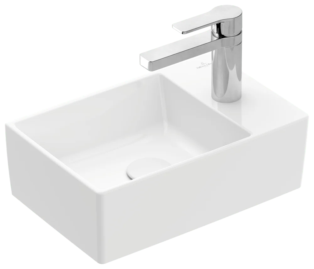 Villeroy & Boch Memento 2.0 Handwaschbecken TitanCeram 400x260mm Rechteck 1HL ohne Überlauf Weiß Alpin Villeroy & Boch Memento 2.0 Handwaschbecken TitanCeram 400x260mm Rechteck 1HL ohne Überlauf Weiß Alpin