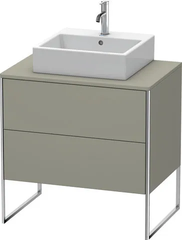 Duravit Waschtischunterschrank bodenstehend „XSquare“ 80 × 77,8 × 54,8 cm Steingrau Seidenmatt