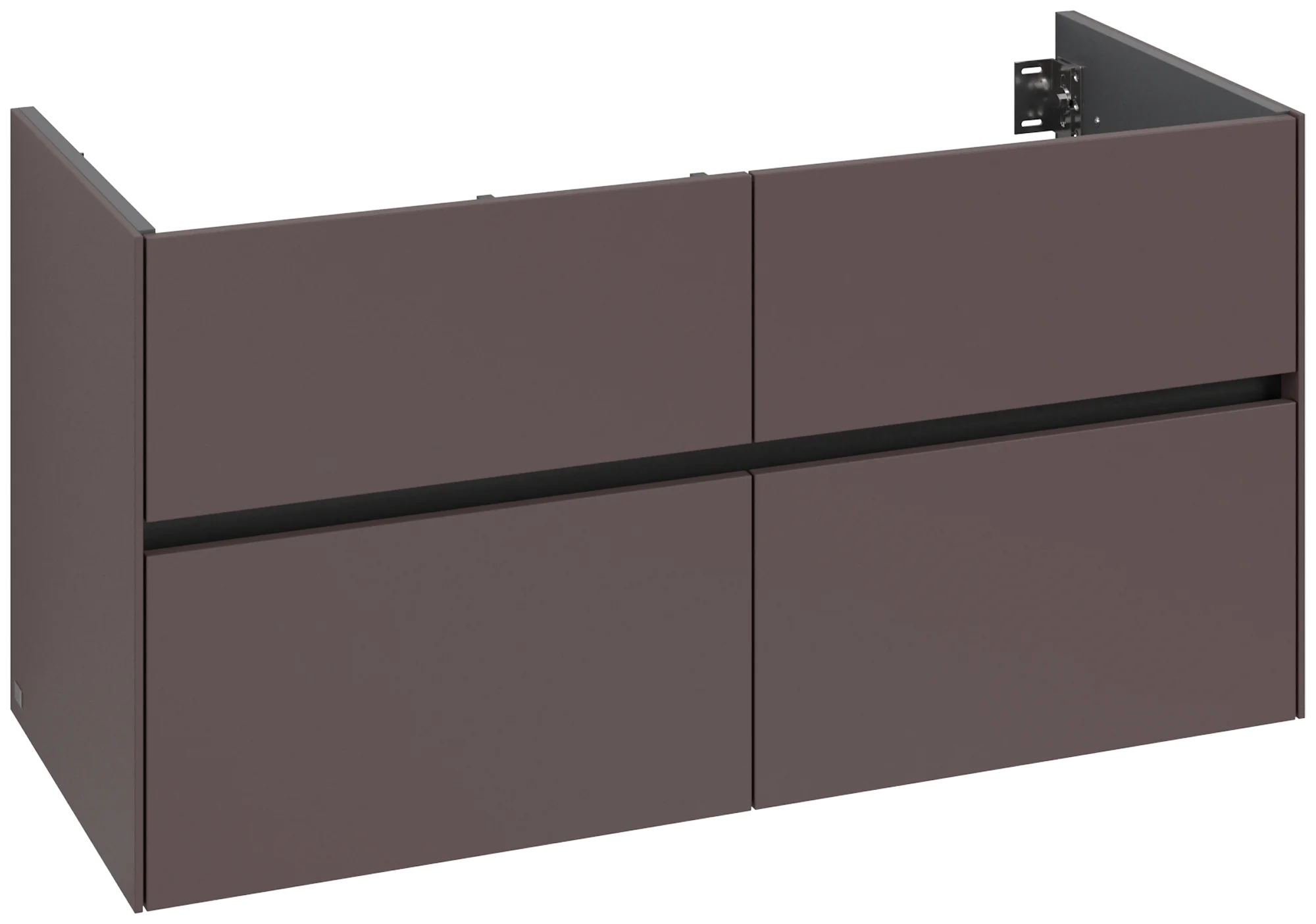 Villeroy & Boch Waschbeckenunterschrank Collaro C14000, Eckig Dark Berry, 1196x603x498mm, 2 Waschbecken, SoftClosing, Wandmontage Villeroy & Boch Waschbeckenunterschrank Collaro C14000, Eckig Dark Berry, 1196x603x498mm, 2 Waschbecken, SoftClosing, Wandmontage