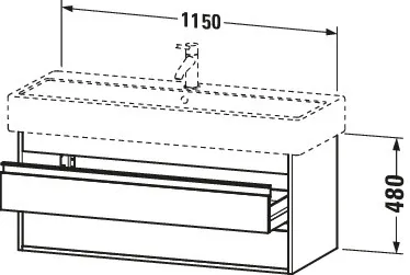Duravit Waschtischunterschrank wandhängend „Ketho“ 115 × 48 × 44 cm in Basalt Matt Duravit Waschtischunterschrank wandhängend „Ketho“ 115 × 48 × 44 cm in Basalt Matt