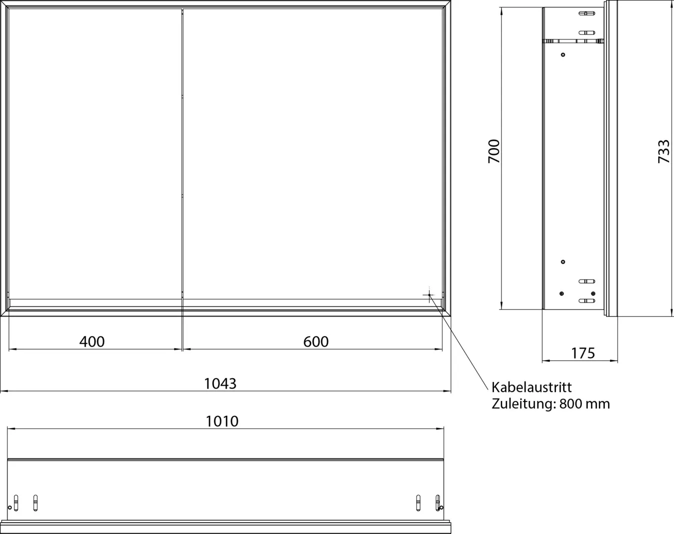 emco Spiegelschrank „loft“ 104,3 × 73,3 × 17,5 cm