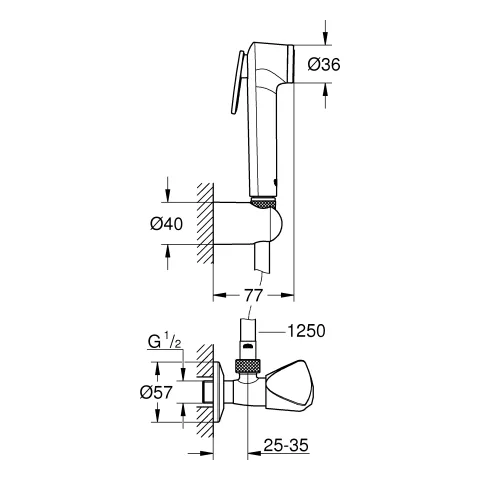 Wandhalterset Tempesta-F Trigger Spray 30 27514_1, 1 Strahlart, mit Absperrventil, Handbrause mit Betätigungstaste, Handbrausehalter, Brauseschlauch 1.250 mm, Absperrventil 1/2'', chrom Wandhalterset Tempesta-F Trigger Spray 30 27514_1, 1 Strahlart, mit Absperrventil, Handbrause mit Betätigungstaste, Handbrausehalter, Brauseschlauch 1.250 mm, Absperrventil 1/2'', chrom