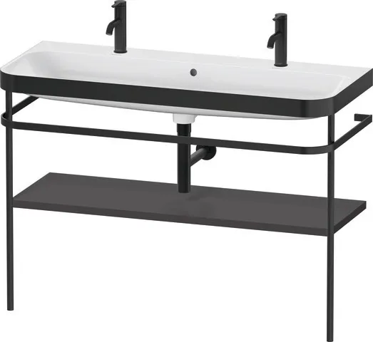 Duravit Waschtischunterschrank mit Metallkonsole „Happy D.2 Plus“ 117,5 × 85 × 49 cm in Graphit Supermatt Duravit Waschtischunterschrank mit Metallkonsole „Happy D.2 Plus“ 117,5 × 85 × 49 cm in Graphit Supermatt