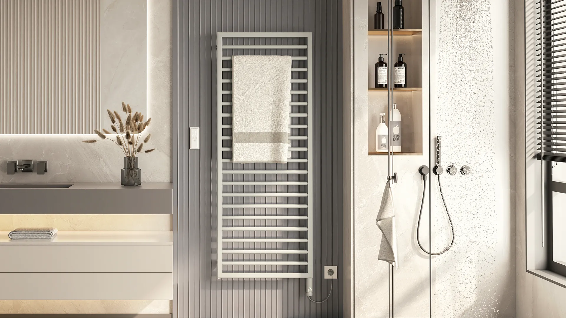 Zehnder Design-Elektroheizkörper „Subway“ mit Heizstab IHC 60 × 154,9 cm in Anthracite (glänzend) Zehnder Design-Elektroheizkörper „Subway“ mit Heizstab IHC 60 × 154,9 cm in Anthracite (glänzend)