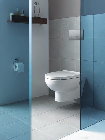 Duravit Wand-Tiefspül-WC inkl. WC-Sitz „No.1“ 37,3 × 54 × 39,3 cm, Befestigung sichtbar