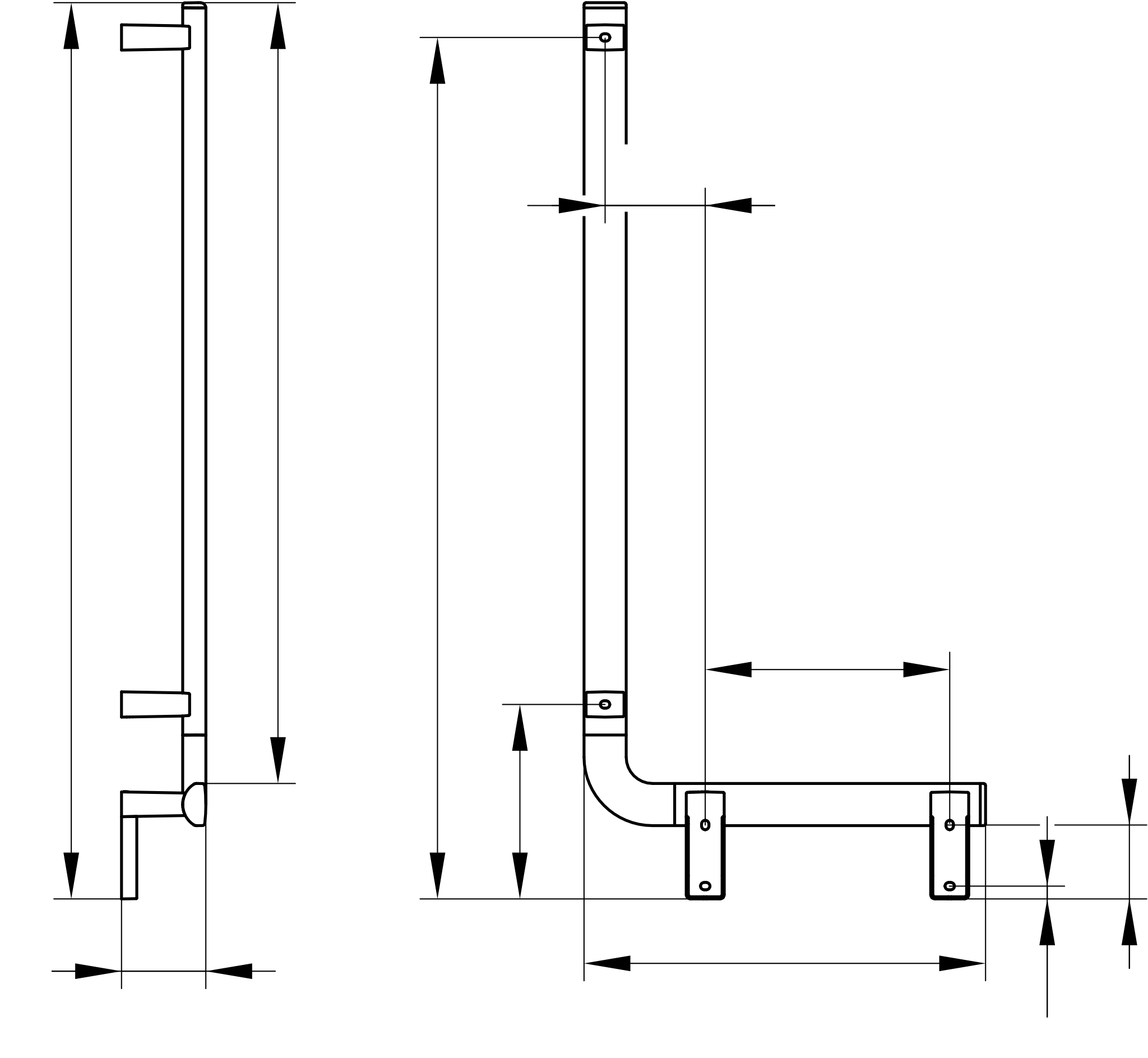 KEUCO Winkelgriff „Axess“ 400 × 800 mm Ausführung rechts, in Silber (eloxiert) KEUCO Winkelgriff „Axess“ 400 × 800 mm Ausführung rechts, in Silber (eloxiert)
