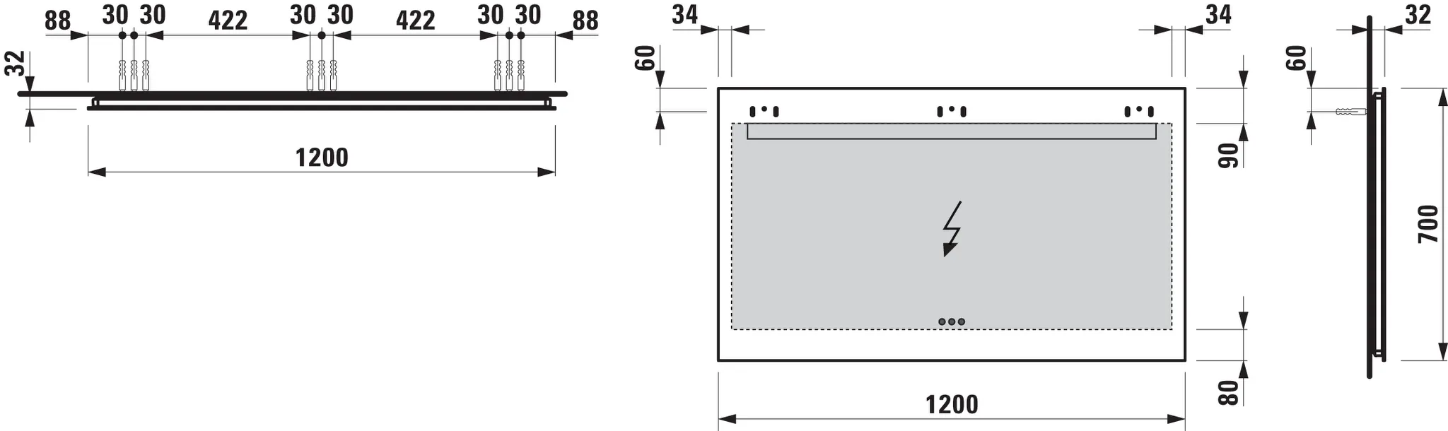 Laufen Spiegel „LEELO“ in Aluminium (glanzeloxiert)