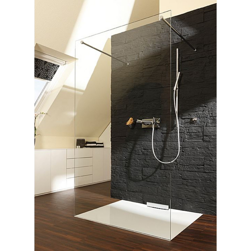 Sprinz Seitenwand Walk-In Freistehende Scheibe inkl. 2 Haltestangen „Inloop“ rahmenlos für #Türbreite#, B: 1000 mm H: 2100 mm T: 8 mm Sprinz Seitenwand Walk-In Freistehende Scheibe inkl. 2 Haltestangen „Inloop“ rahmenlos für #Türbreite#, B: 1000 mm H: 2100 mm T: 8 mm
