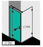 Kermi Duschtür Schwingtür mit Festfeld mit Wandprofil links für Ecke „LIGA“ 200 cm Glas Klar, Profile Schwarz Soft (RAL 9005), Drehtür mit festem Paneel Kermi Duschtür Schwingtür mit Festfeld mit Wandprofil links für Ecke „LIGA“ 200 cm Glas Klar, Profile Schwarz Soft (RAL 9005), Drehtür mit festem Paneel