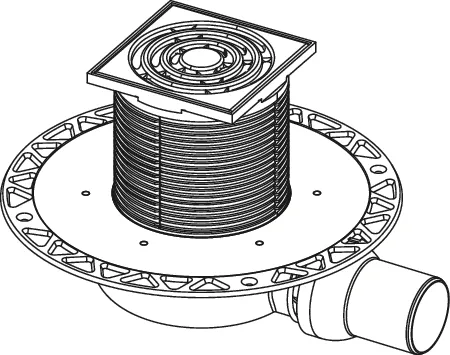 drainpoint S 111 Ablaufset superflach mit Seal System Universalflansch, ohne Zulauf
