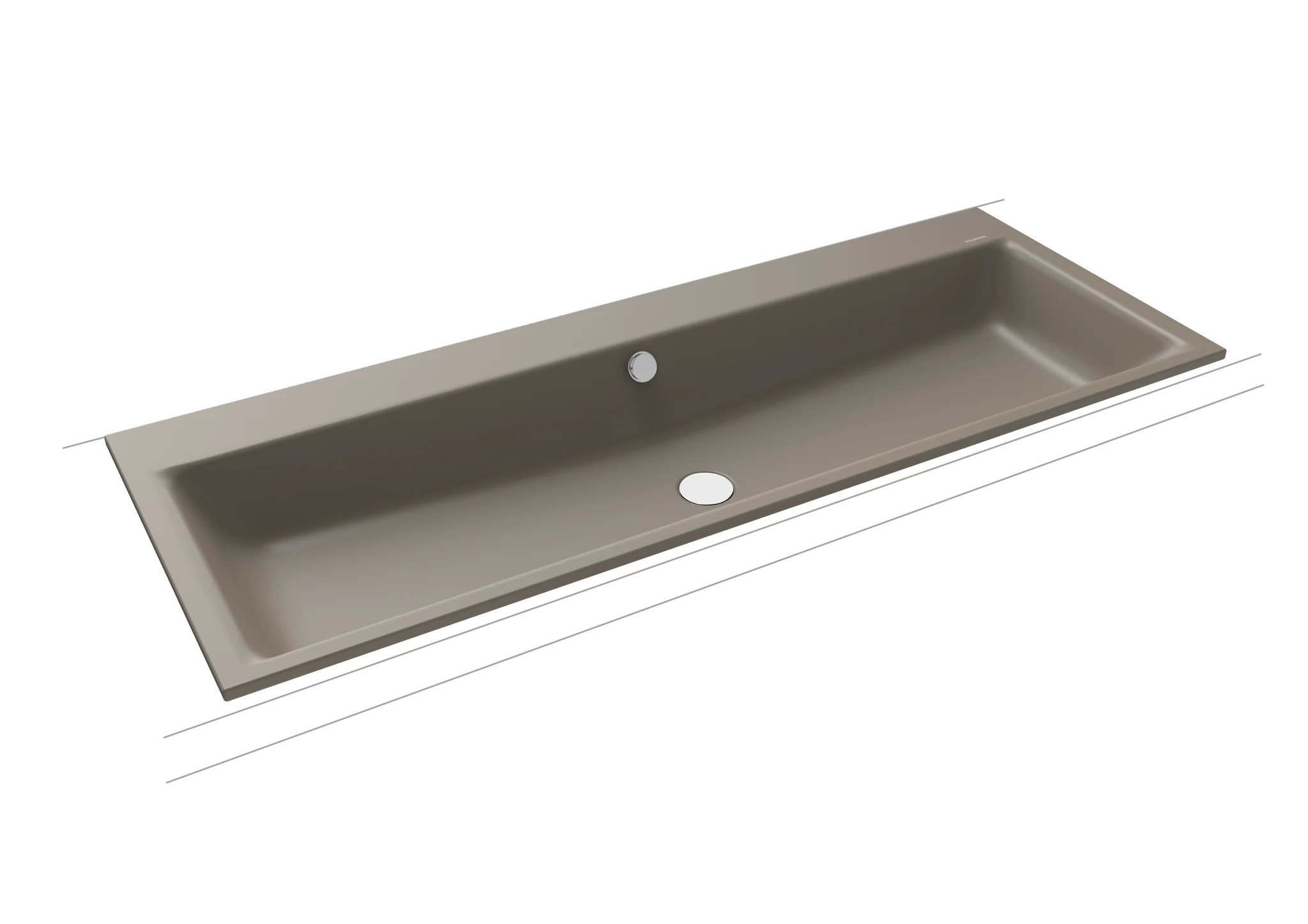Kaldewei PURO Einbauwaschtisch, 1200x460 mm, warm grey, Perl-Effekt, Antidröhn, Überlauf, 14 mm Randhöhe