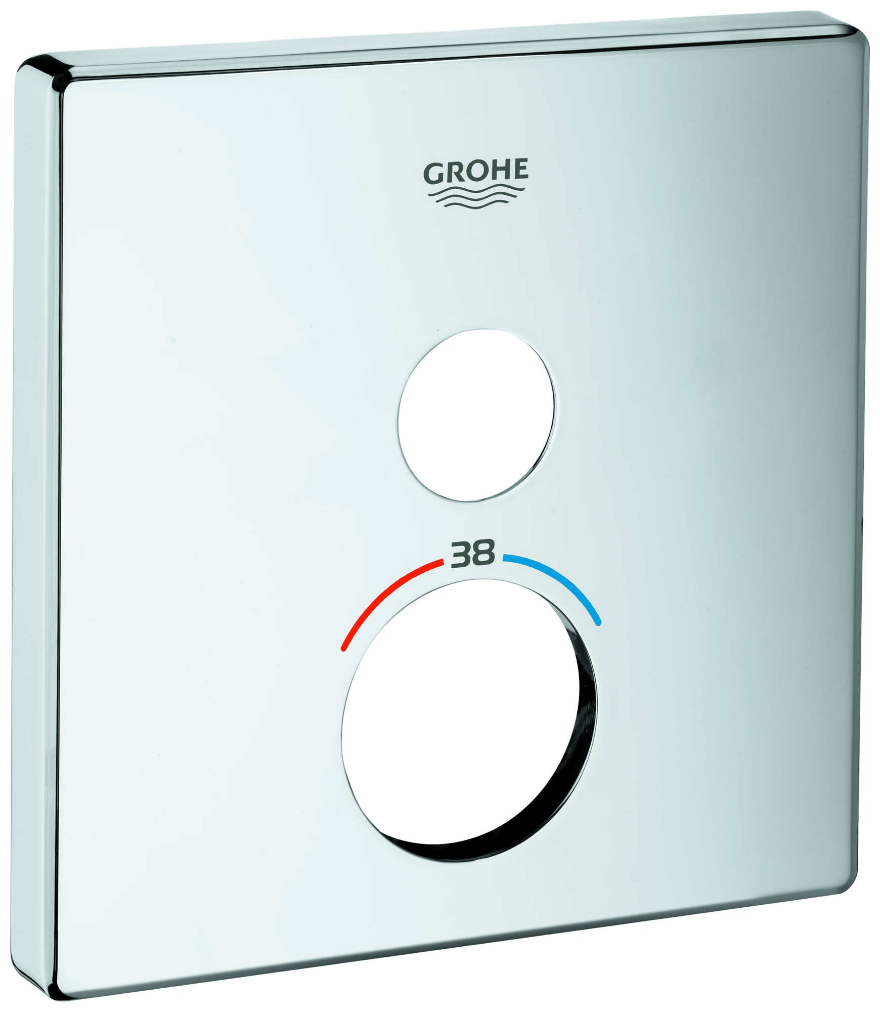 Rosette 49037, eckig, für SmartControl Unterputz, für Thermostate mit 1 Absperrventil, chrom