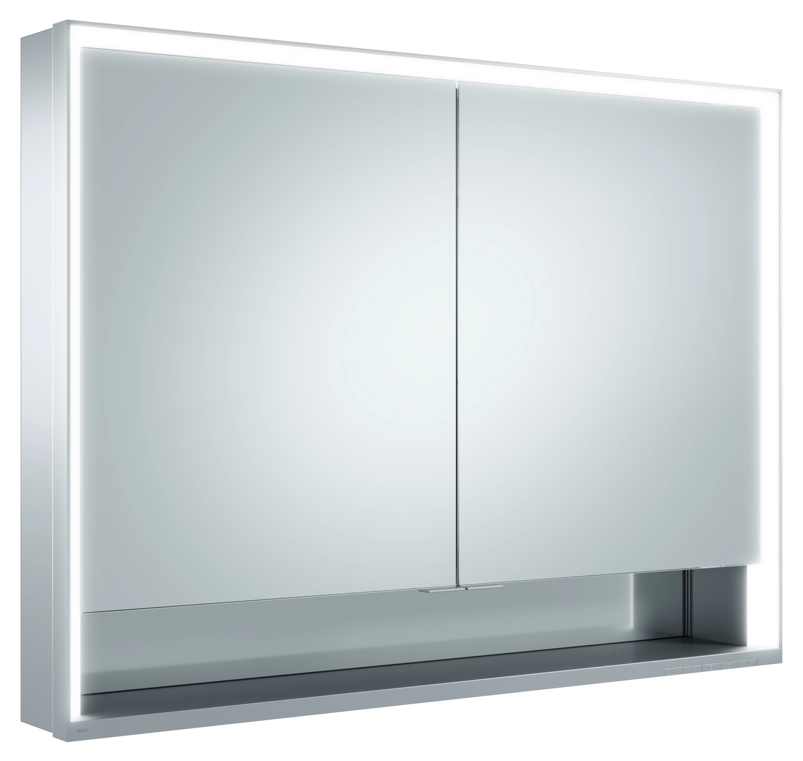 KEUCO ROYAL LUMOS Spiegelschrank Wandvorbau 2-türig kurze Tür silber-eloxiert KEUCO ROYAL LUMOS Spiegelschrank Wandvorbau 2-türig kurze Tür silber-eloxiert