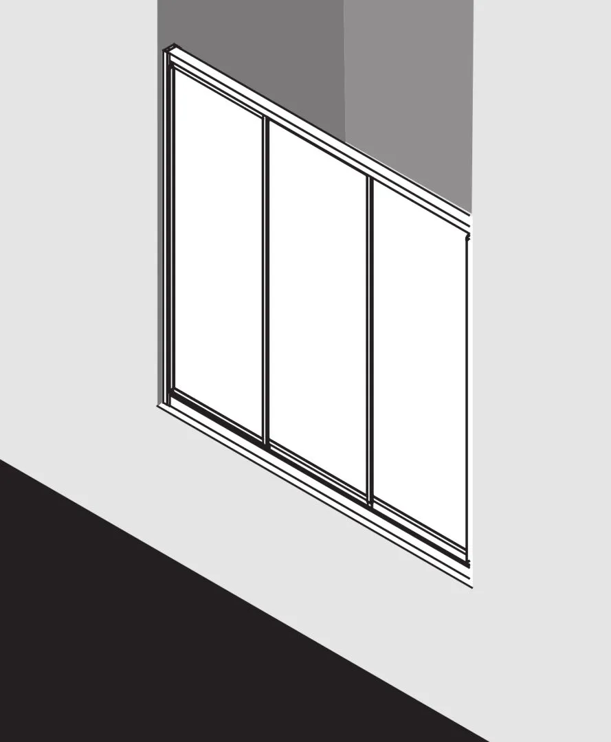 Kermi Duschtür Gleittür 3-teilig „NOVA 2000“ 200 cm Glas Kerolan Fontana, Profile Silber Mattglanz