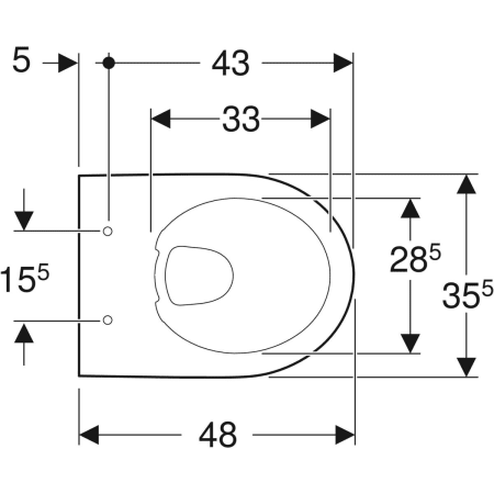 Wand-Tiefspül-WC Compact „Renova Compact“ 35,5 × 34 × 48 cm, ohne Spülrand