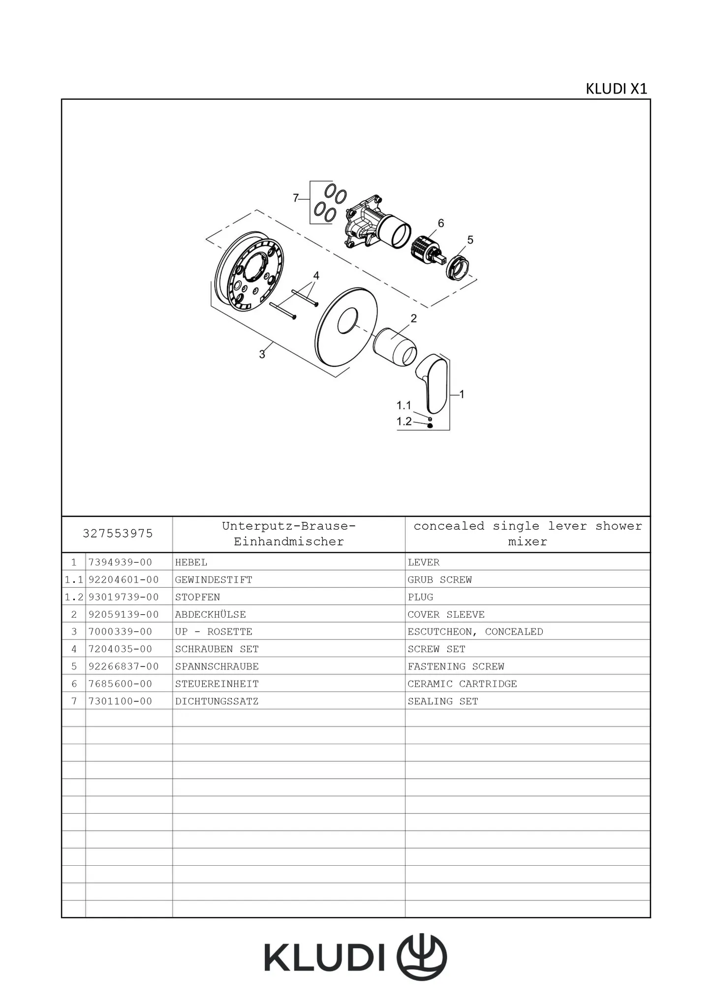 X1 UPBrauseEHM, FeinbauSet m. Funktionseinheit chrom X1 UPBrauseEHM, FeinbauSet m. Funktionseinheit chrom
