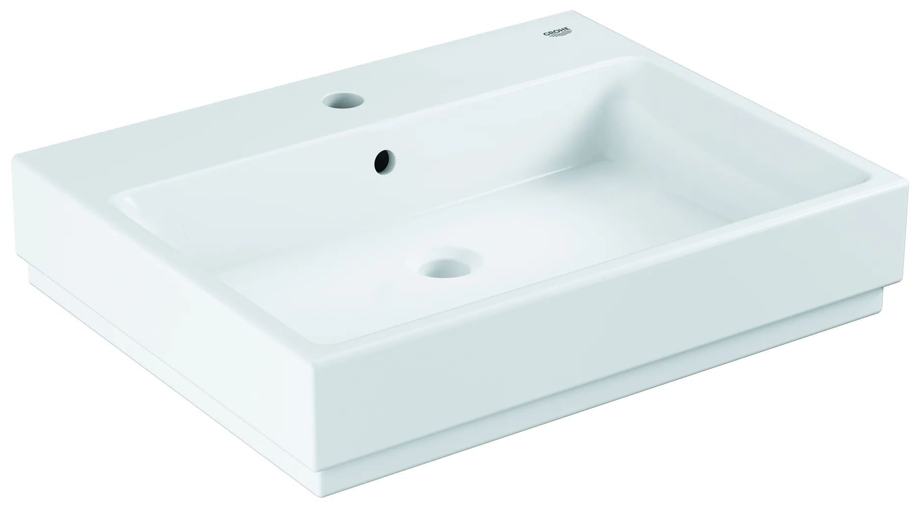 Waschtisch Cube Keramik 39473_H, wandhängend, 600 x 490 mm, 1 Hahnloch, 2 weitere vorgestochen, mit Überlauf, PureGuard Hygieneoberfläche, aus Sanitärkeramik, alpinweiß Waschtisch Cube Keramik 39473_H, wandhängend, 600 x 490 mm, 1 Hahnloch, 2 weitere vorgestochen, mit Überlauf, PureGuard Hygieneoberfläche, aus Sanitärkeramik, alpinweiß