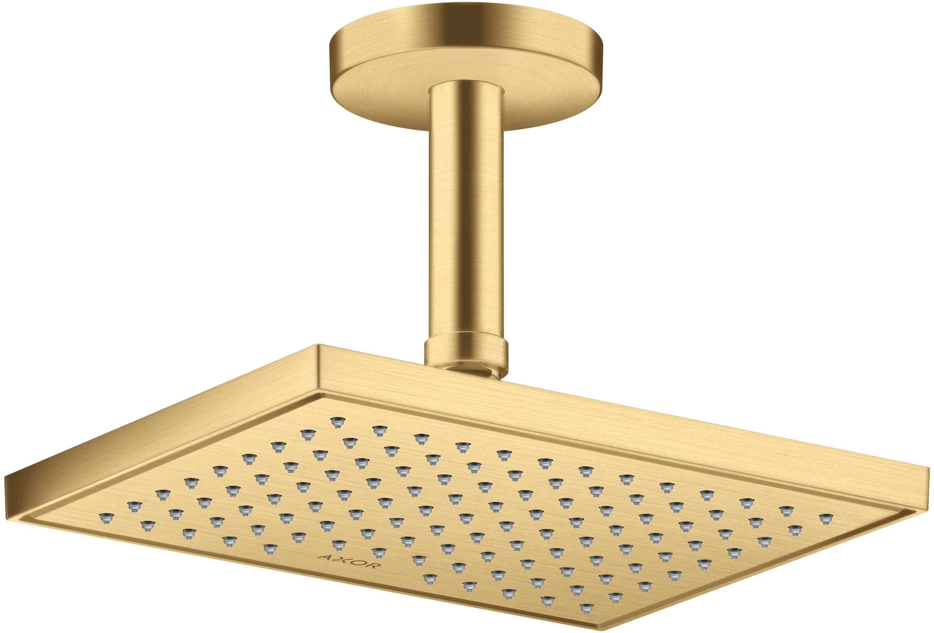 Hansgrohe AXOR ShowerSolutions Kopfbrause 1jet EcoSmart Brushed Gold Optic 245 x 185 mm verstellbarer Winkel abnehmbar für Decken- oder Wandmontage G 1/2 Hansgrohe AXOR ShowerSolutions Kopfbrause 1jet EcoSmart Brushed Gold Optic 245 x 185 mm verstellbarer Winkel abnehmbar für Decken- oder Wandmontage G 1/2