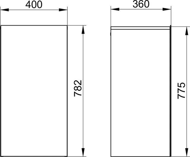 Stageline 32811180001 Mittelschrank 1-türig, Anschlag links 400 x 782 x 360 mm cashmere/cashmere