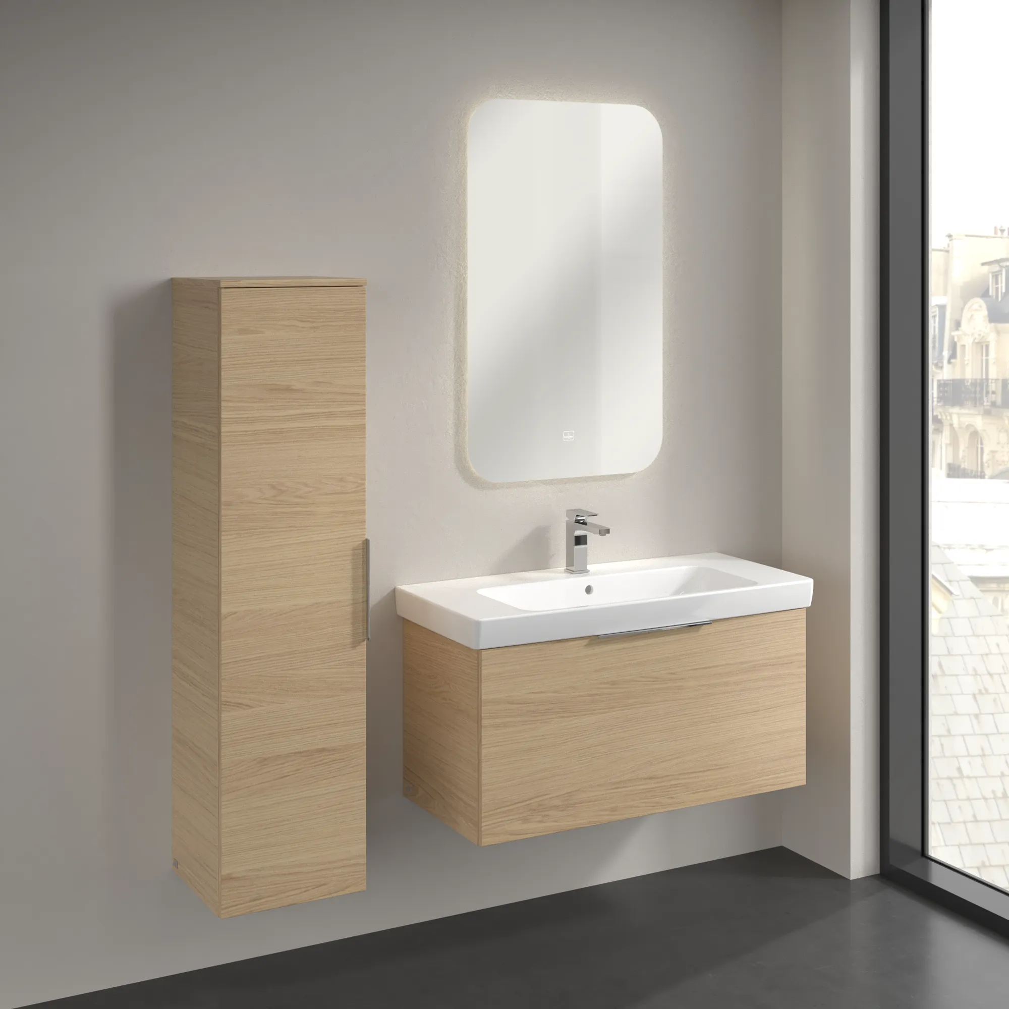 Villeroy & Boch Architectura Hochschrank B89600, 350x1400x364mm, 1 Tür, links