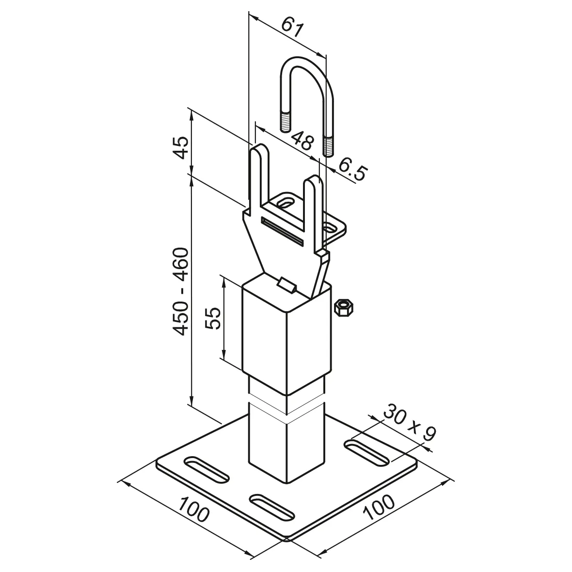 Zubehör Fußkonsole FMORV 45-B2. RAL 9016 Zubehör Fußkonsole FMORV 45-B2. RAL 9016