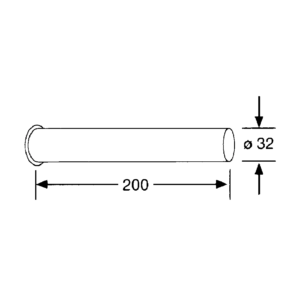 Abgangsrohr 1 1/4" × 200mm chrom